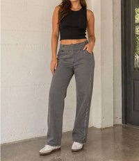 Lulu-B Relaxing denim jean in charcoal - women's jeans