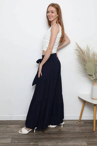Angie - Boho Tie Waist Tiered Pants