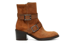 Donald Pliner - Women's Suede Saddle Buckle Straps Moto Boots