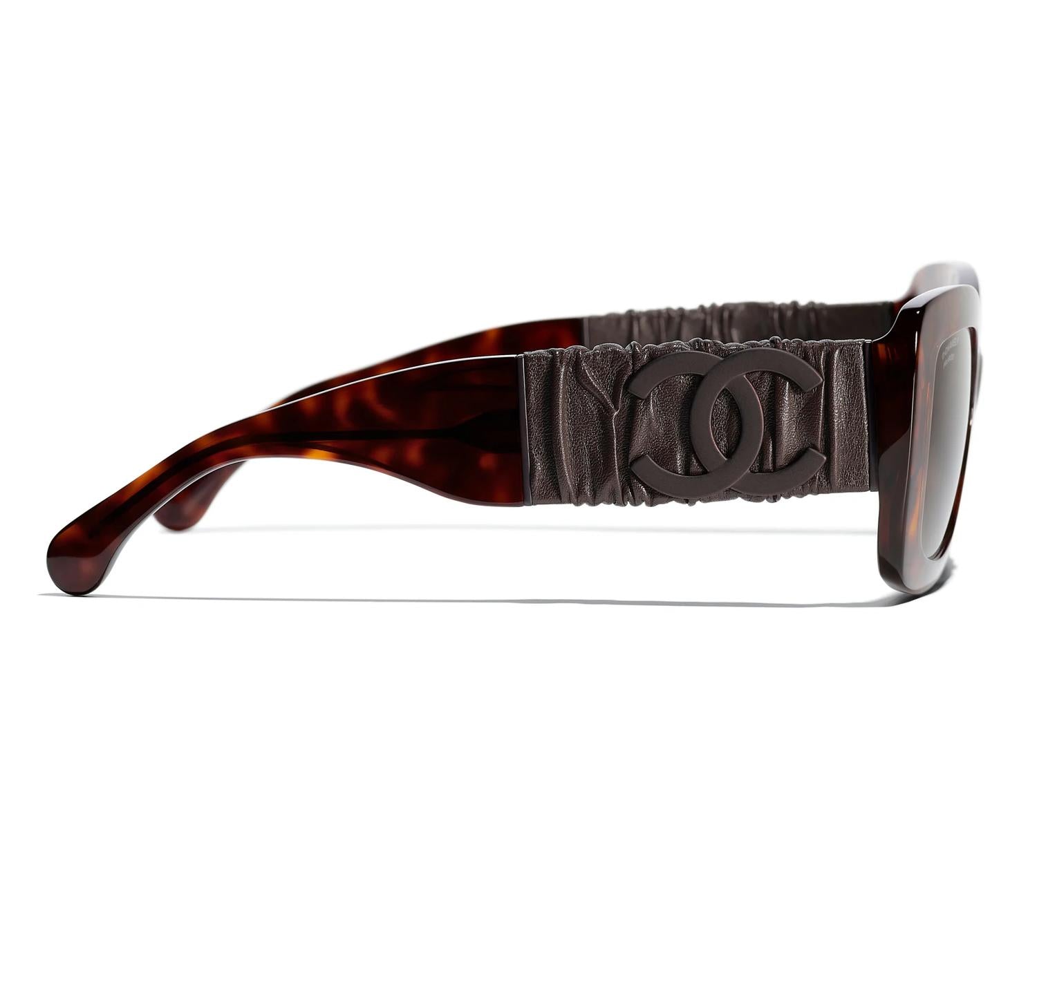 Chanel - Acetate Calfskin Square Polarized Sunglasses 5473qa - 11648