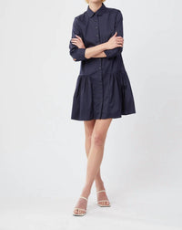THE SHIRT Drop Waist Shirt Dress in navy - women's dress