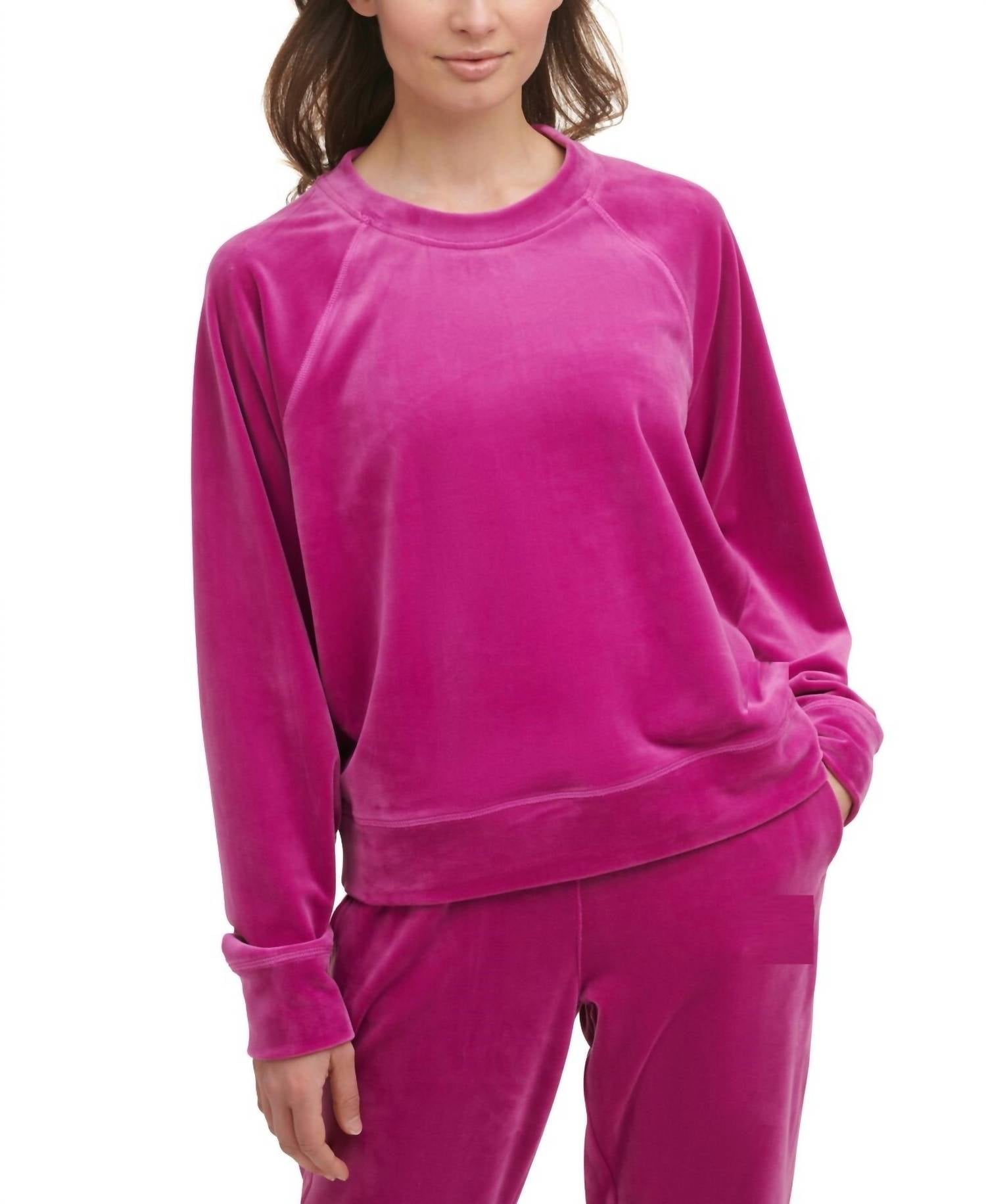 Dkny - Velour Crewneck Sweatshirt