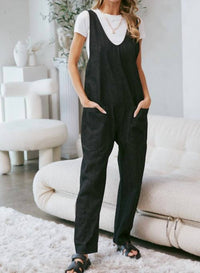 Sweet Lovely by Jen Day Dreamer Denim Overall Jumpsuit in vintage black - women's pants