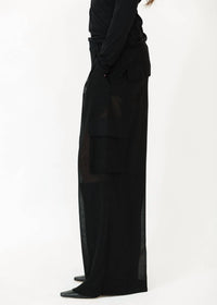 Tibi - Sheer Wool Gauze Triple Pleat Pant