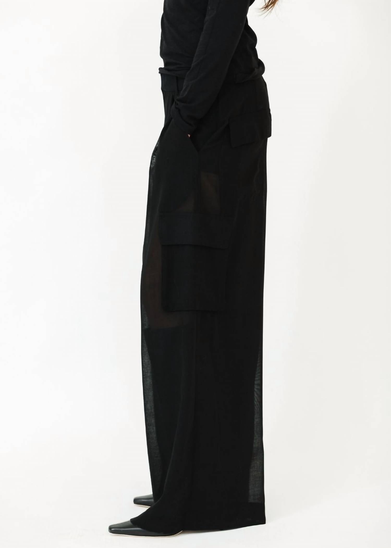 Tibi - Sheer Wool Gauze Triple Pleat Pant