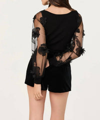 Astr - Meagan Floral Applique Sweater