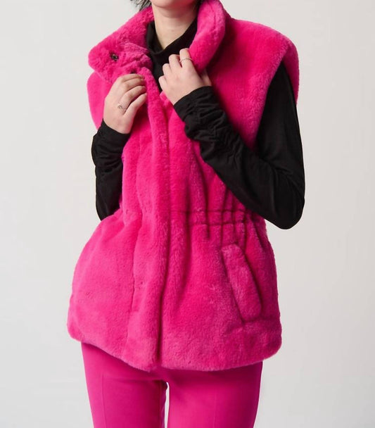 Joseph Ribkoff - Stacia Faux Fur Vest With Pockets