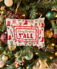 Ida Mae Home Merry Christmas Y'all Makeup Bag in cream - women's bag