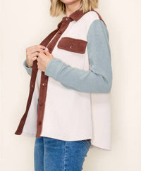 Staccato - Color Block Button Up Shacket
