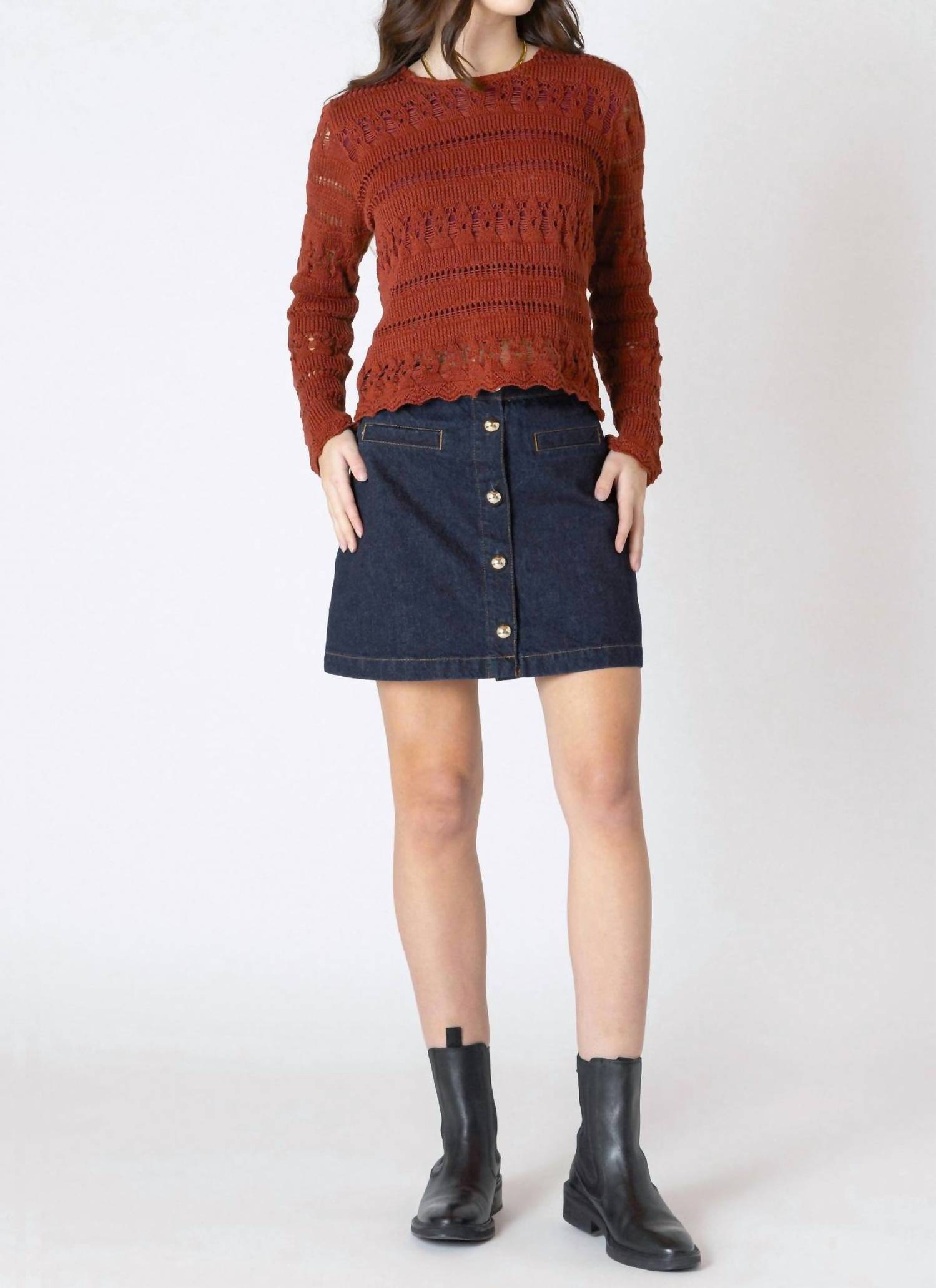 Dex Clothing - Crochet Crewneck Sweater