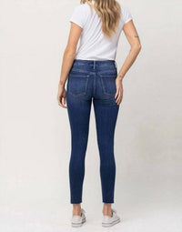 Faherty Mid Rise Crop Skinny Jeans in blue - women's jeans - alternate view