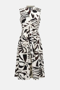Joseph Ribkoff - Gauze Tropical Print Fit And Flare Wrap Dress