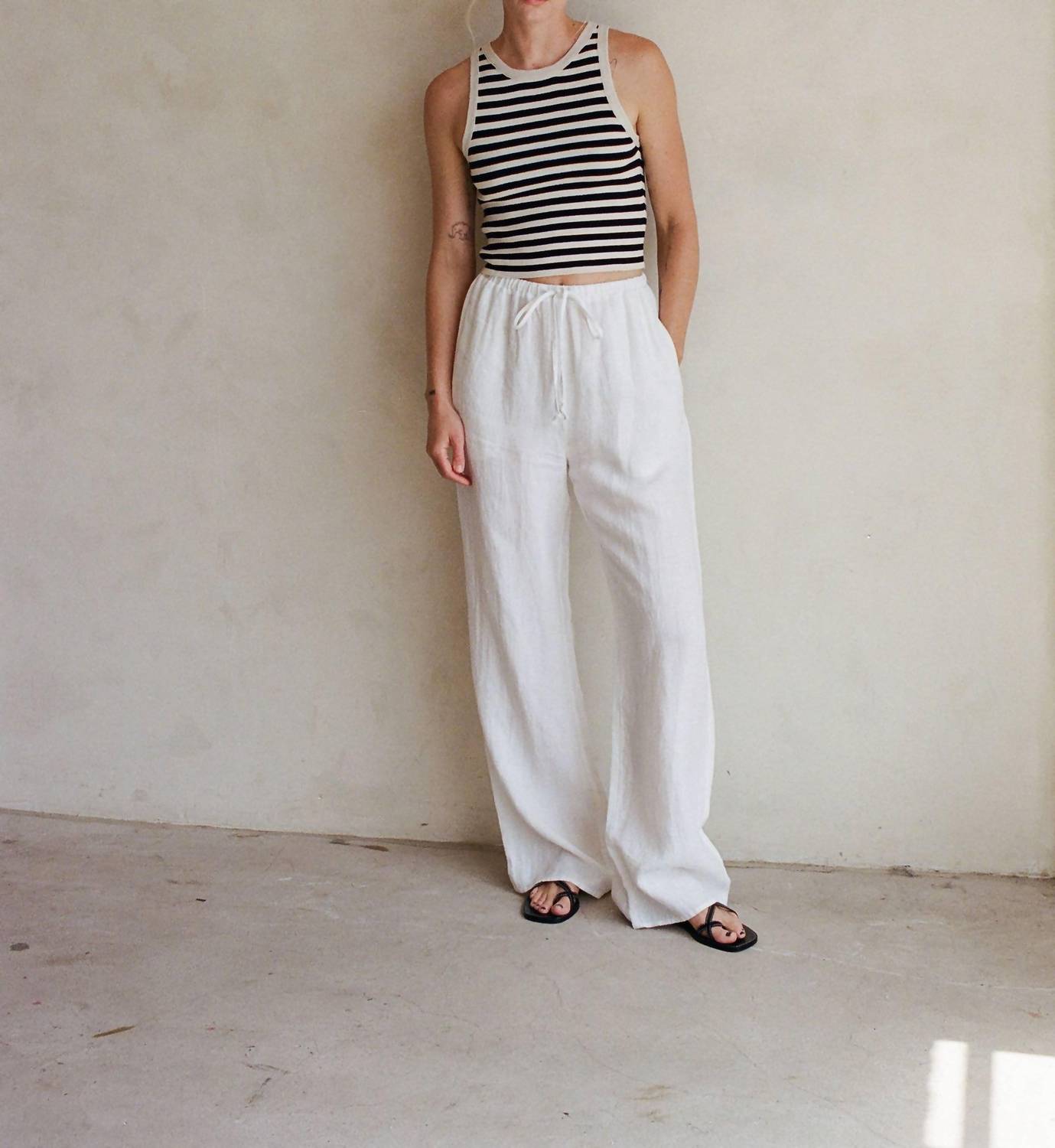 A.Ren - Novah Linen Wide Leg Pant