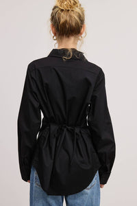 Mimosa - Back Self-tie Fitted Collared Shirt