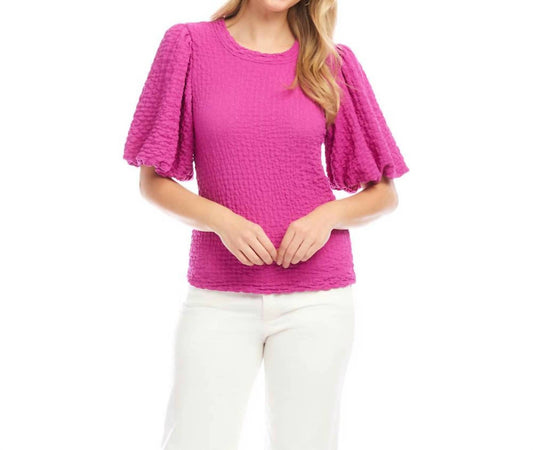 Karen Kane - Puff Sleeve Textured Top