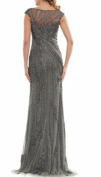Beaded Lace Tulle Gown
