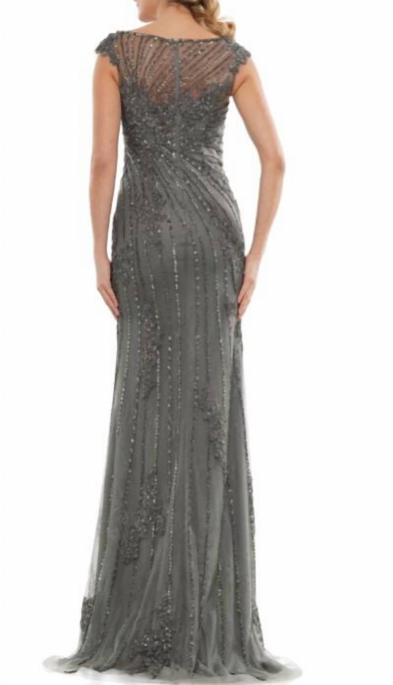 Beaded Lace Tulle Gown