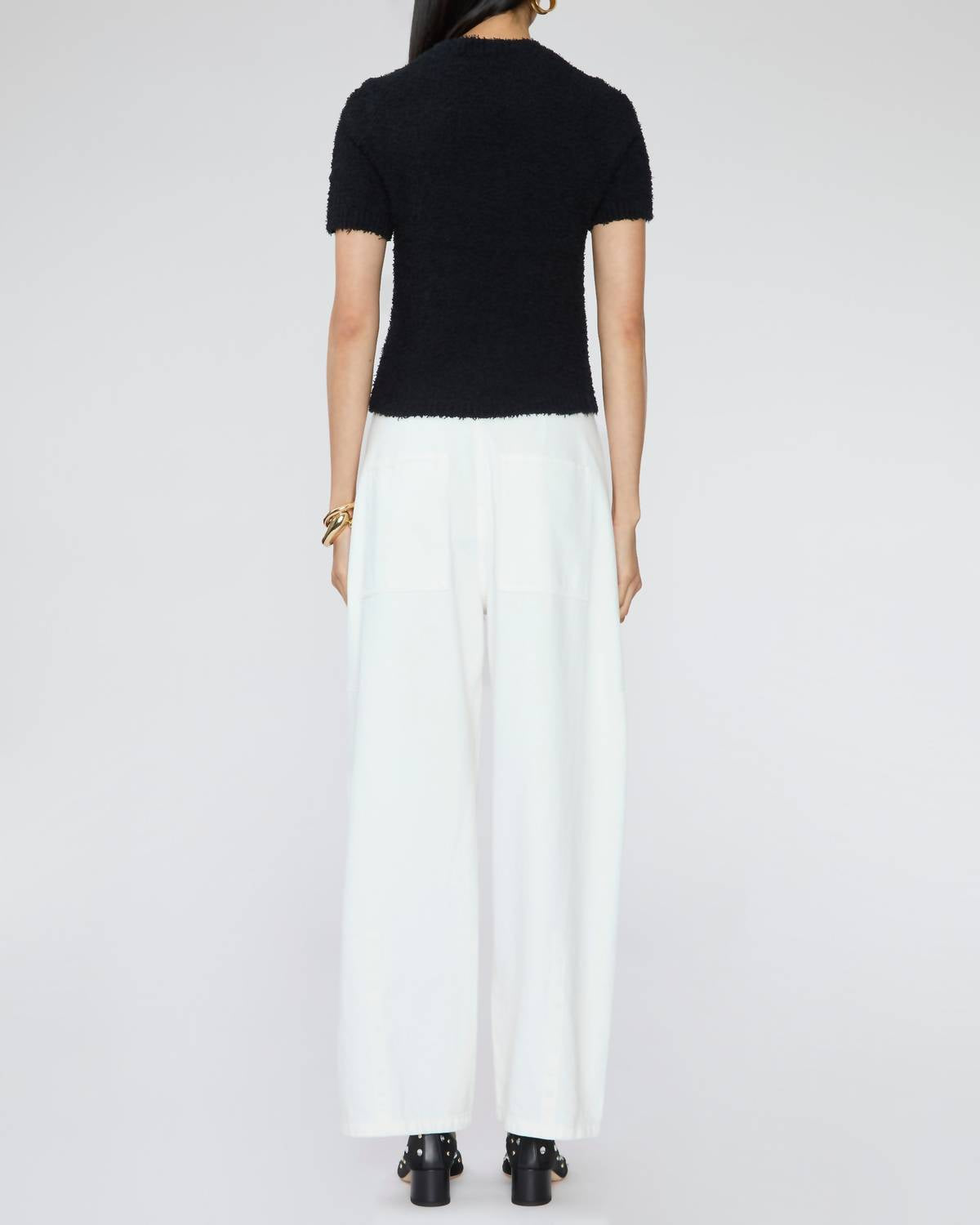Tibi Serviette Baby Tee in black - women's t-shirt - alternate view