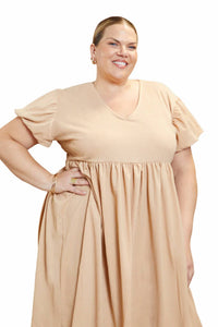 Fashion Szn Curve - Puff Sleeve Smock Dress - Plus