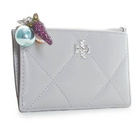 Tory Burch - Women's Kira Diamond Quilt Charm Zip Card Case