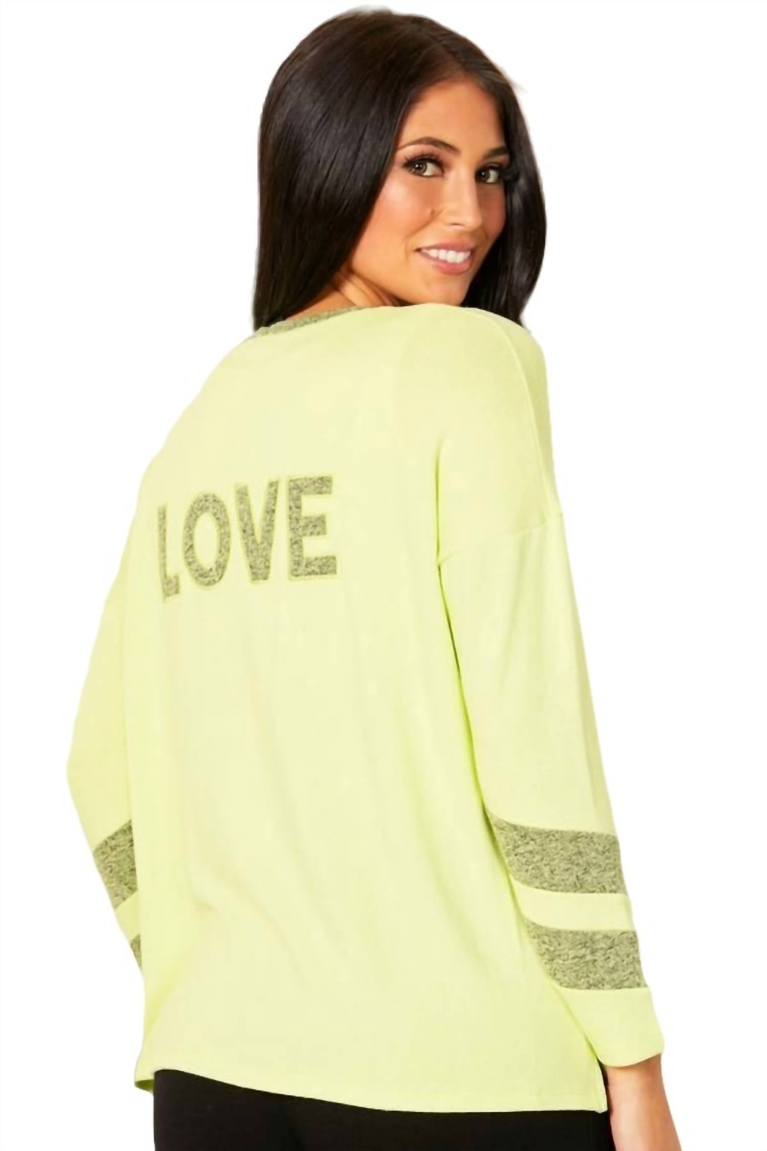 Long Sleeve Love V-Neck Top