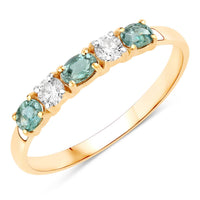 Diana M Jewels Women's Oval Natural Alexandrite Fashion Ring (0.56 Ct) - Delicate in 18k yellow gold - women's jewelry