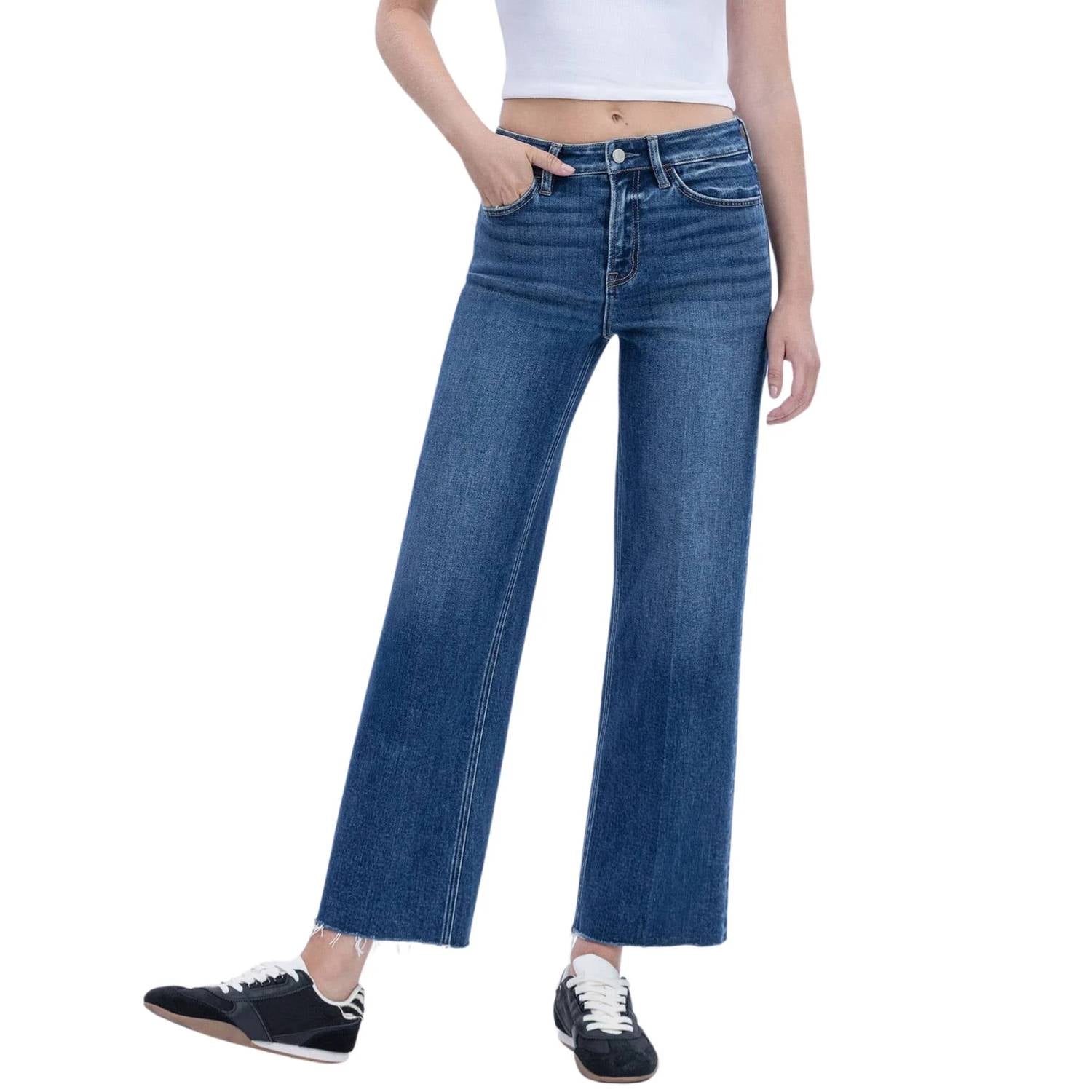 Flying Monkey - High Rise Trouser Press Wide Leg Jeans