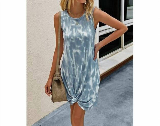 Elings - Round Neck Tie Dye Short Dress