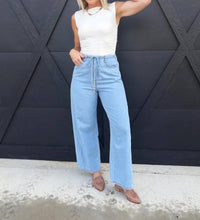 Mustard Seed - High Waist Drawstring Wide Leg Jean