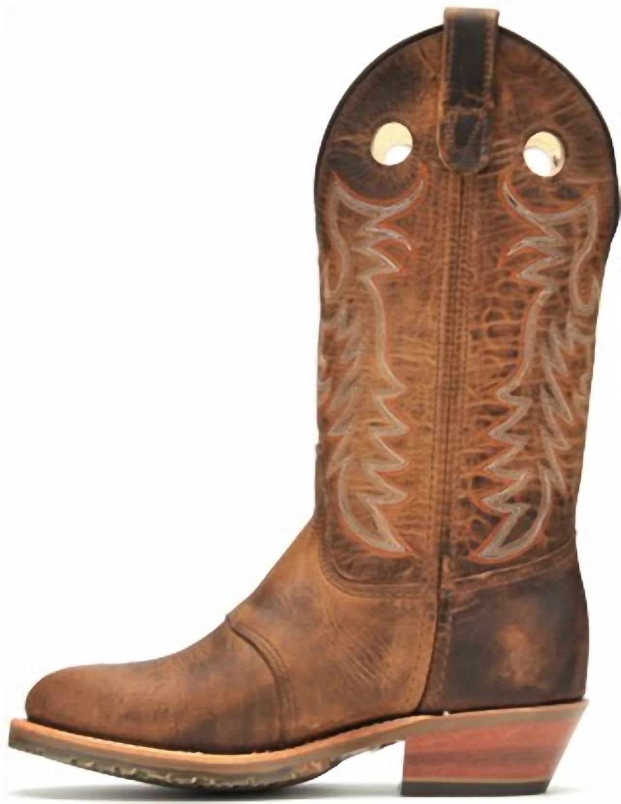 Double-H Boots Women's Domestic I.c.e. Buckaroo Work Boots in brown - women's shoe - detail view