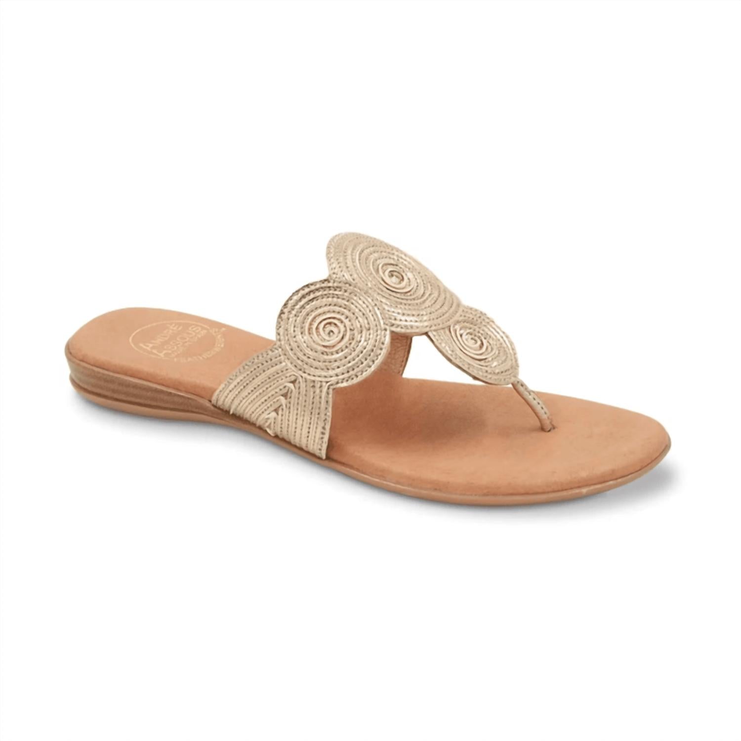 andre assous Women's Nikky Sandals in platino - women's sandal - detail view