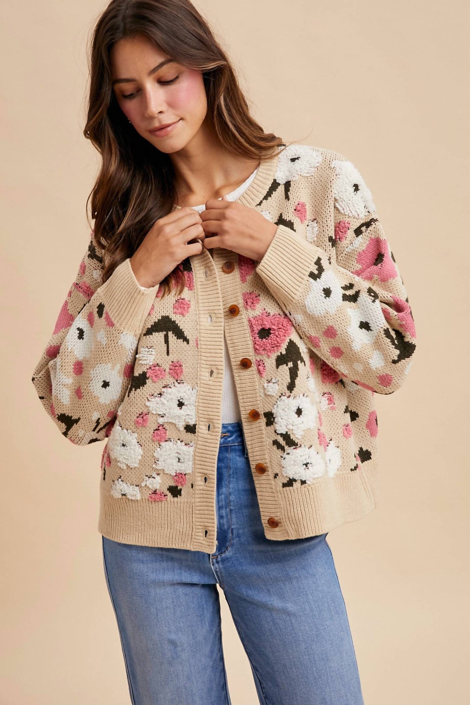 Anniewear - Boucle Sweater Cardigan