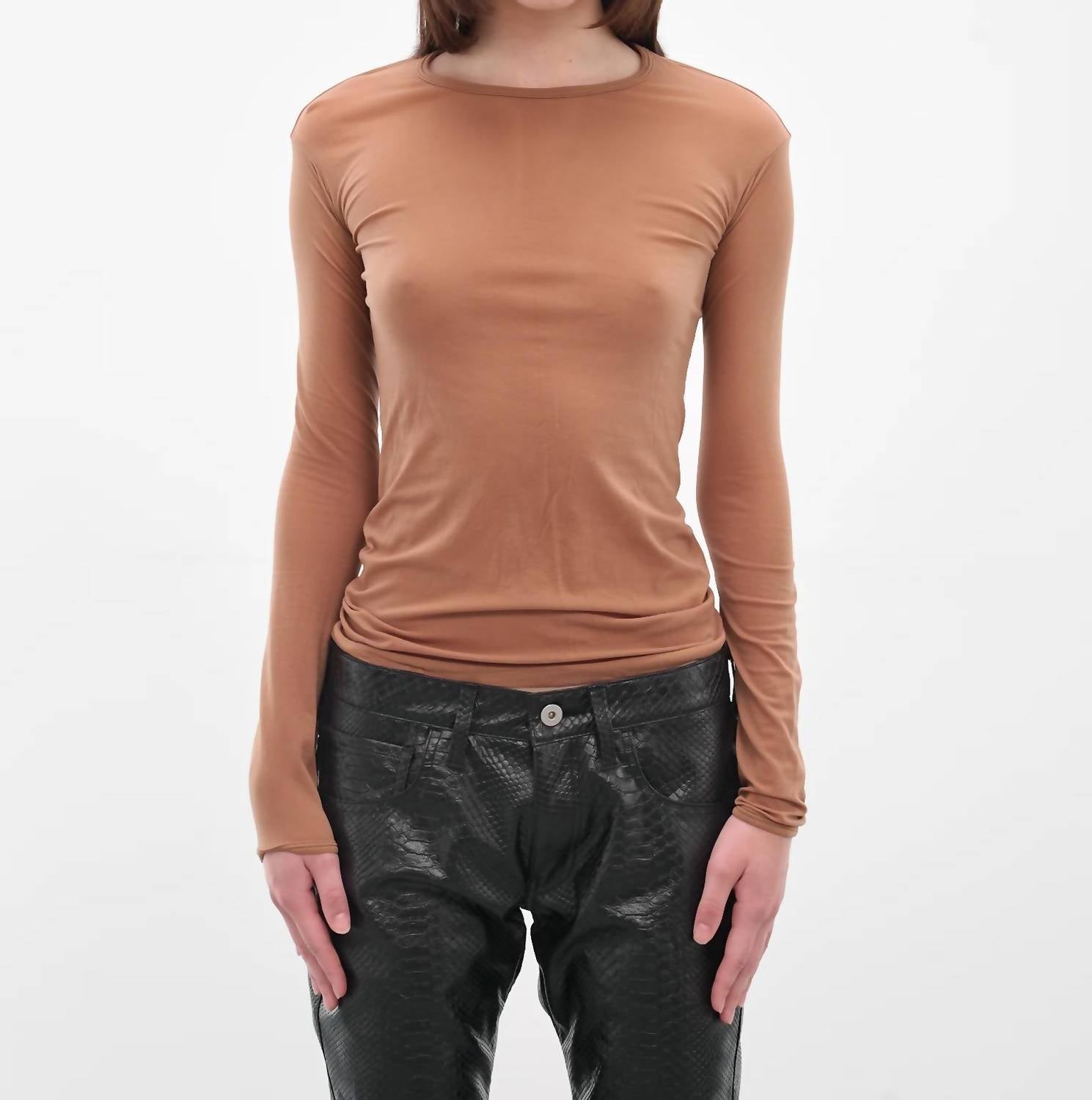 Junya Watanabe Nylon Long Sleeve Shirt in beige - women's long sleeve top