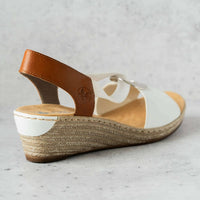 RIEKER Women's Low Wedge Sandal in white - women's sandal - view 4