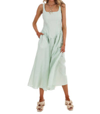 Mustard Seed Showing Off Stripe Maxi Dress in aloe - women's dress - alternate view