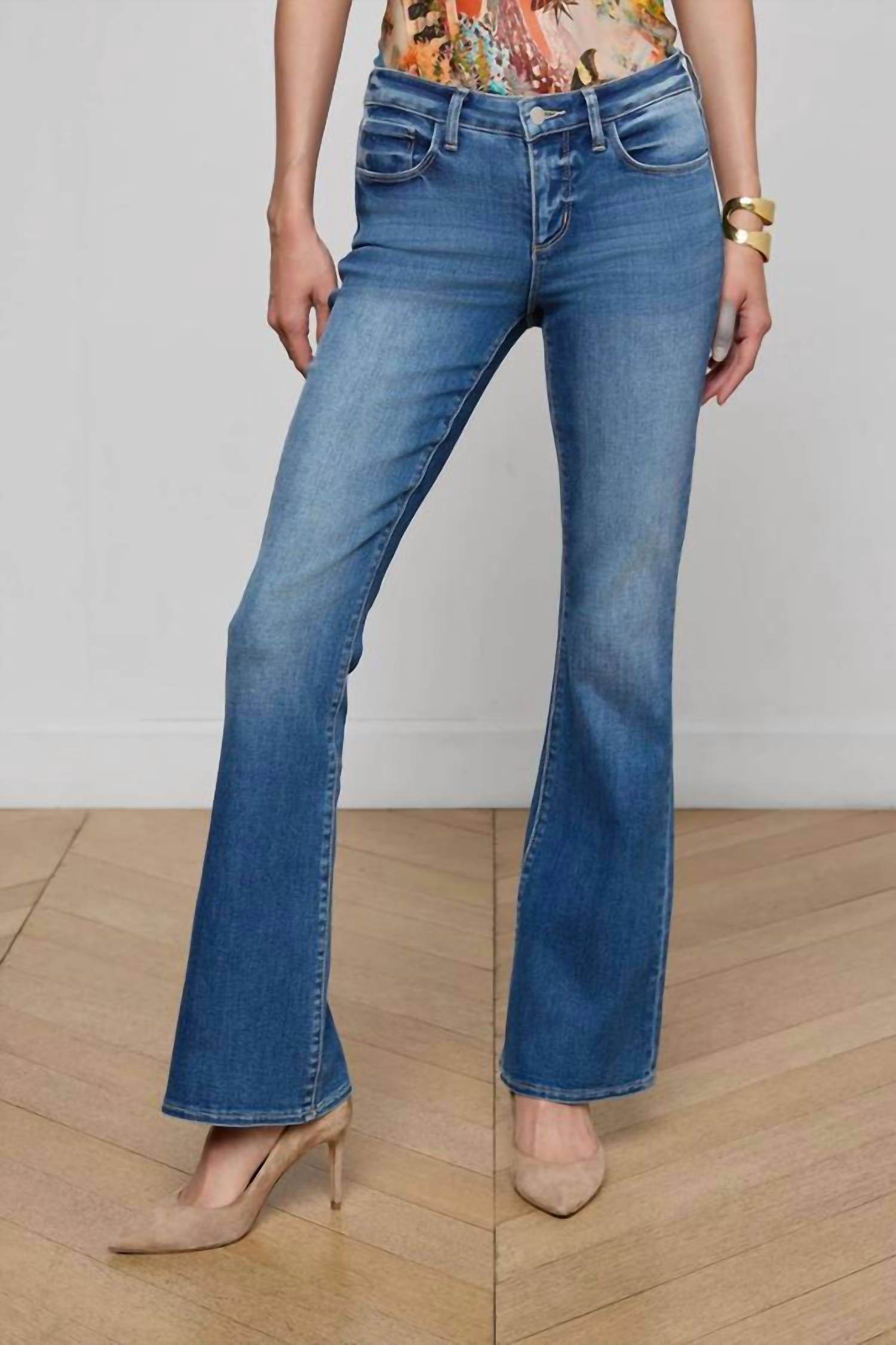 L'Agence Cara Low Rise Bootcut Jeans in cambridge - women's jeans