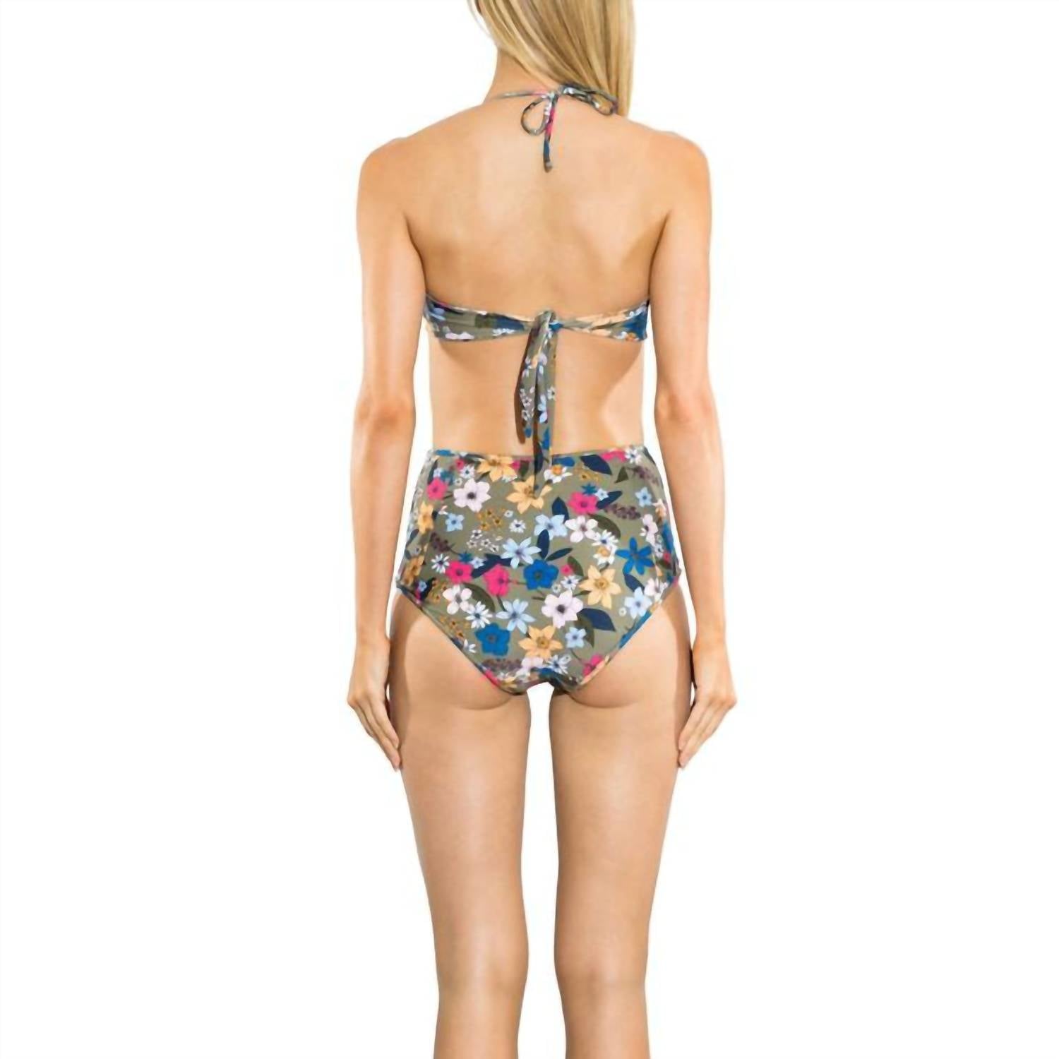 Shoshanna - Punchy Floral Knot Front Bandeau Bikini Top
