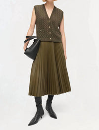 SIMKHAI Perrie Cashmere Vest in olive - women's jacket - alternate view