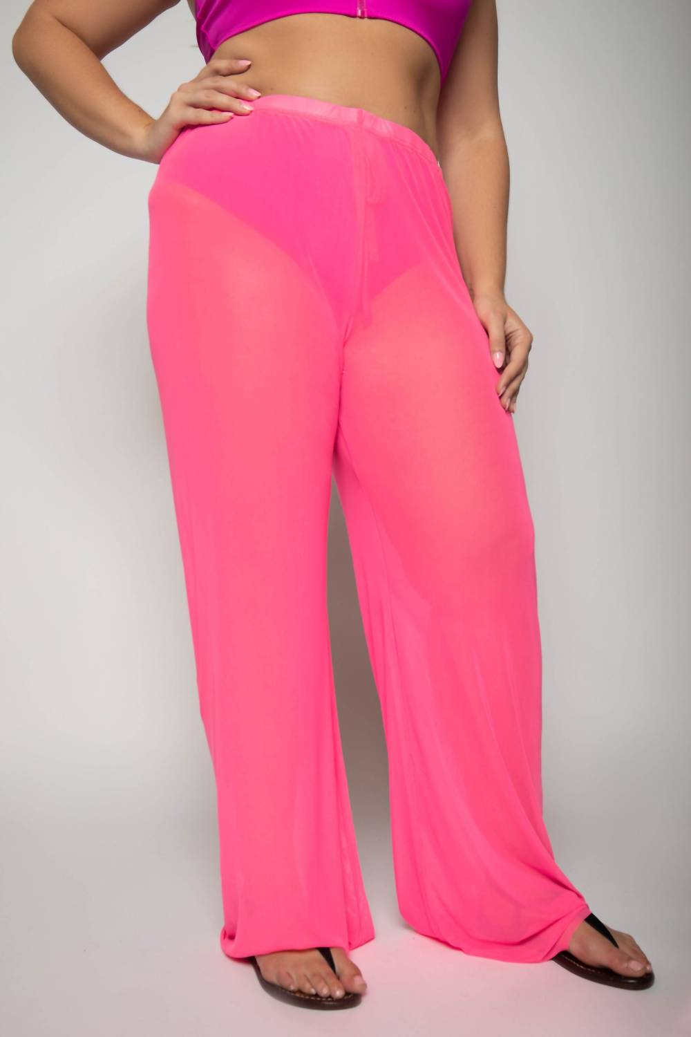 Good American - MESH WIDE PANTS