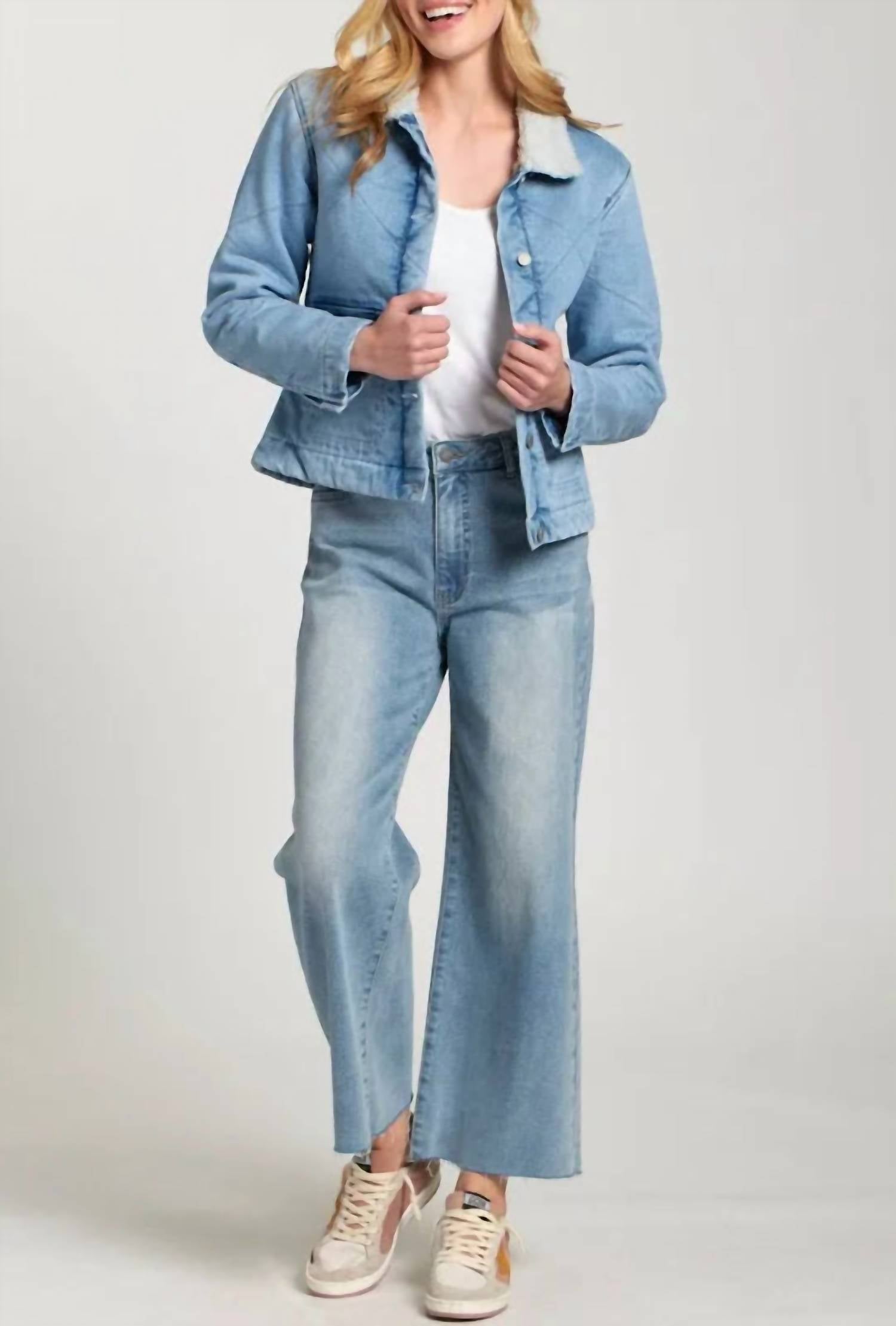 Apny - Denim Jacket With Sherpa