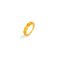 Gold & Honey - Women's Bamboo Lucite Rings - Set Of 5