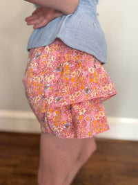 T2Love - Girls' Smocked Side Ruffle Shorts