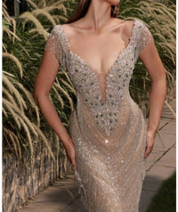 Terani Couture - Elegant Glamorous Evening Sheer Sleeveless Formal Tulle Dress
