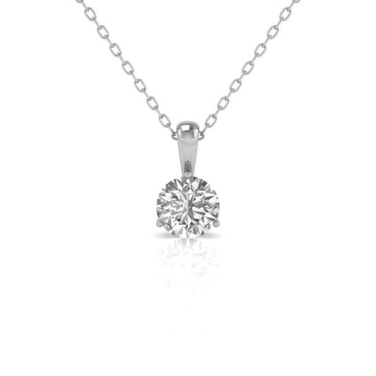 Diana M Jewels - 10.00 Cts Lab Grown Round Diamond Solitaire On A Bail Pendant Necklace