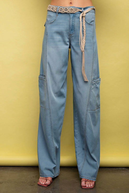 Easel - Washed Straight Pants