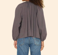 XIRENA Harris Top in ash - women's long sleeve top - detail view