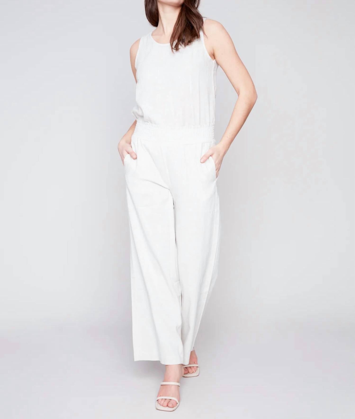 Charlie B - Solid Elastic Waist Pull On Pant