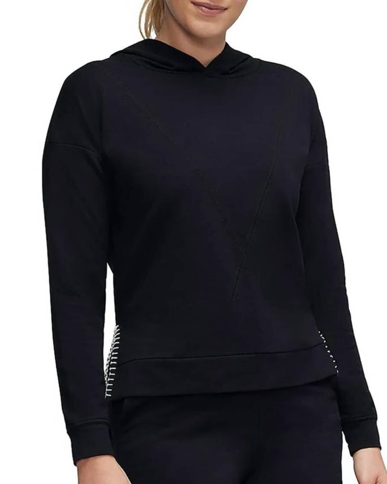 Three Dots - Contrast Trim Cotton Hoodie