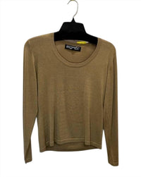 Windridge by Cheryl Nash Women Knit Scoop Neck Long Sleeve Sweater in beige - women's sweater