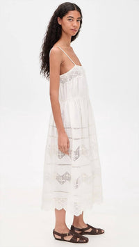 The Great. - Rosette Midi Crochet Dress